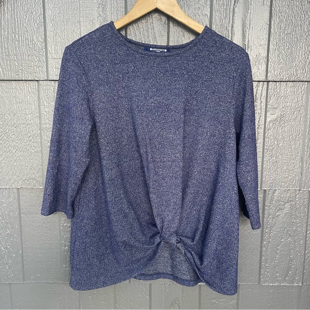 Architect petites Women's Blue Top with Knot Detail